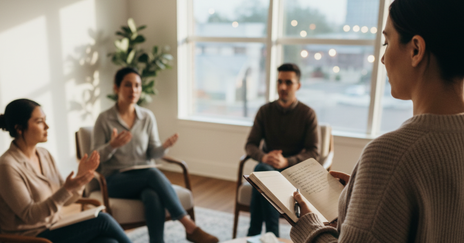 Small group therapy session for Intensive Outpatient Program in Austin.